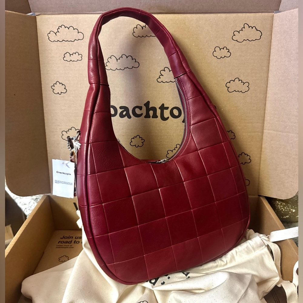 RARE NWT Coach Alter/Ego Crescent Shoulder Bag Upcrafted Leather Dark Ruby